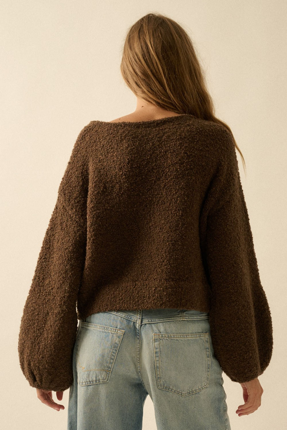 Knit Bubble Sleeve Sweater