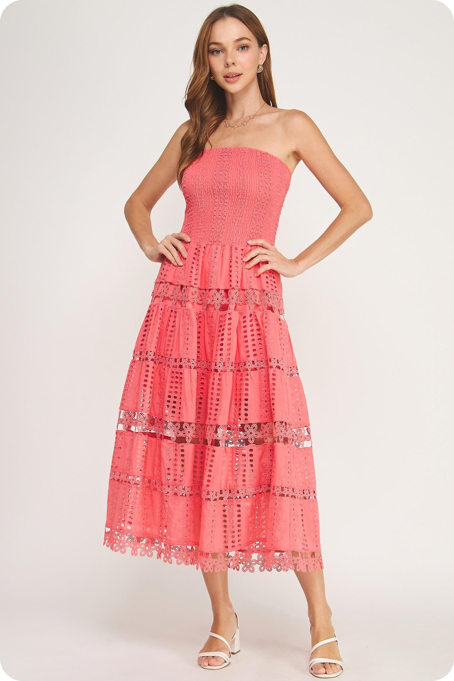 Beautiful Chaos Eyelet Lace Tube Dress