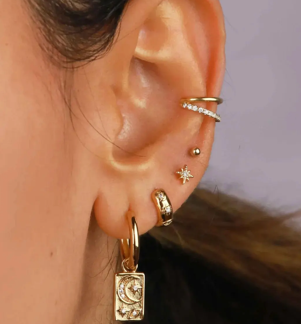 Chubby Hoop Earring-Evil Eye