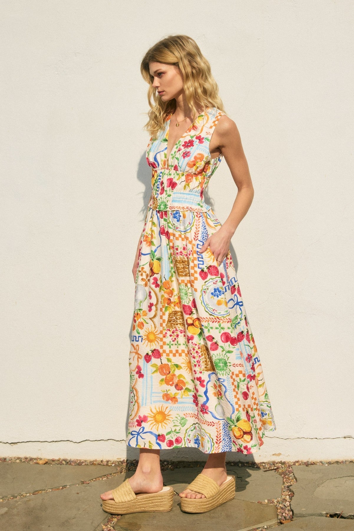 Picnic Print Summer Maxi Dress