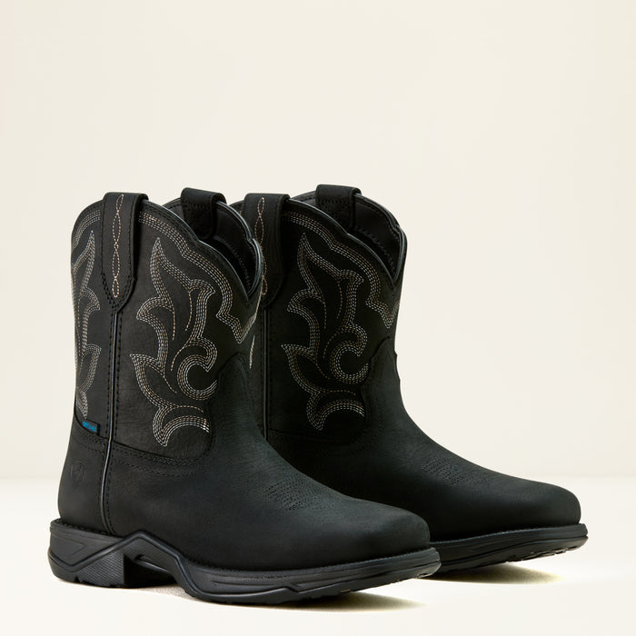 Ariat Women's Anthem Shortie II H2O 8" Black Square Toe Waterproof Shortie Western Boots 10063997