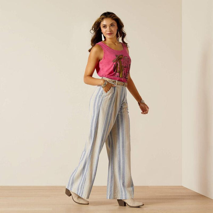 Ariat Women's Butler Sky Stripe Linen Trousers 10051465-Painted Cowgirl Western Store