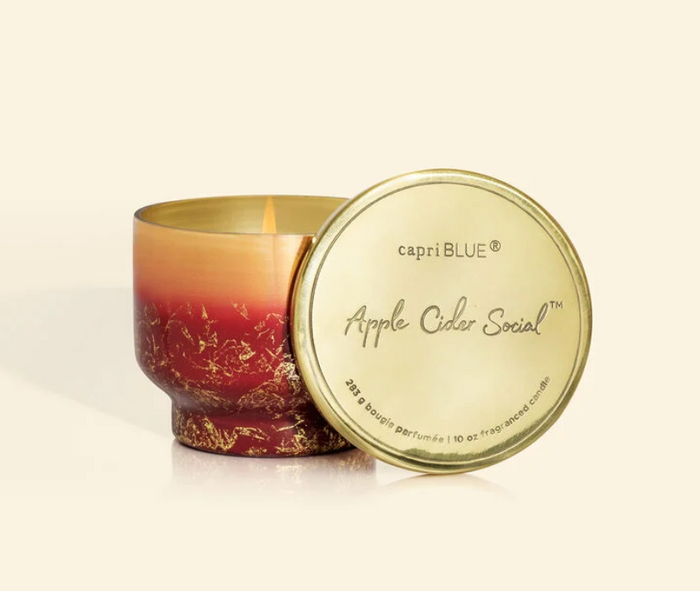 Capri Blue Apple Cider Social Glimmer Inverted Jar Candle, 10 Ounces