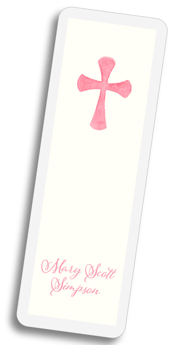 Cross Scripture Verse Bookmark - Pink