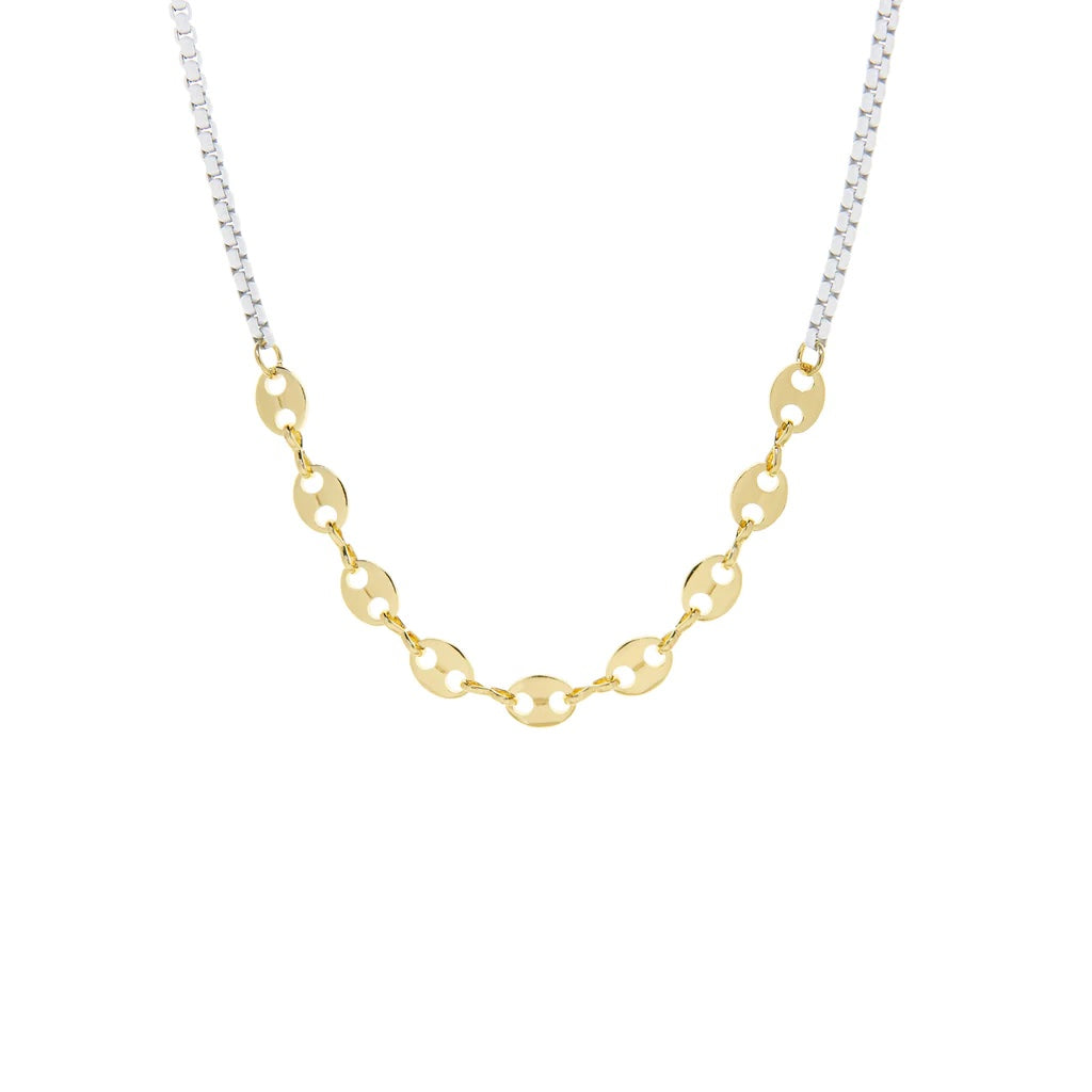 MS Enamel and Link Chain Necklace