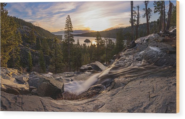 Eagle Falls Morning Glow By Brad Scott - Wood Print