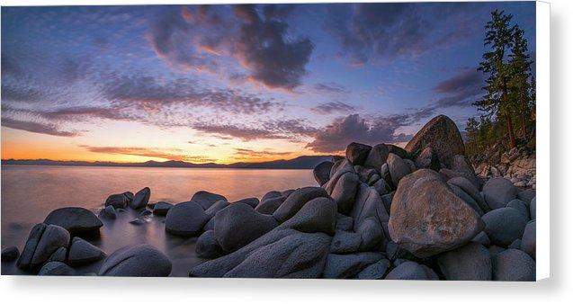 East Shore Cove Panorama By Brad Scott - Canvas Print-14.000" x 6.250"-Lake Tahoe Prints