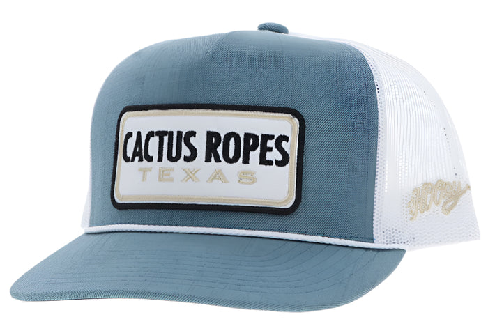Hooey Cactus Ropes Turquoise w/ White & Black Patch Trucker Snapback Hat CR117