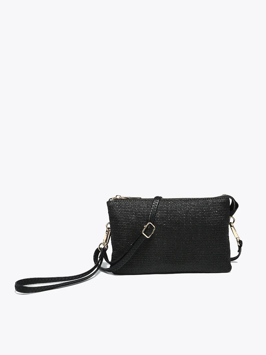 Micro Crossbody Straw Wristlet Bag