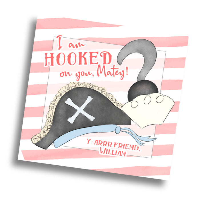 Pirate Valentine Card - Blue