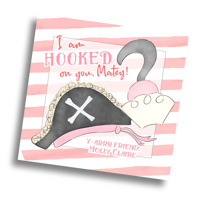 Pirate Valentine Card - Pink