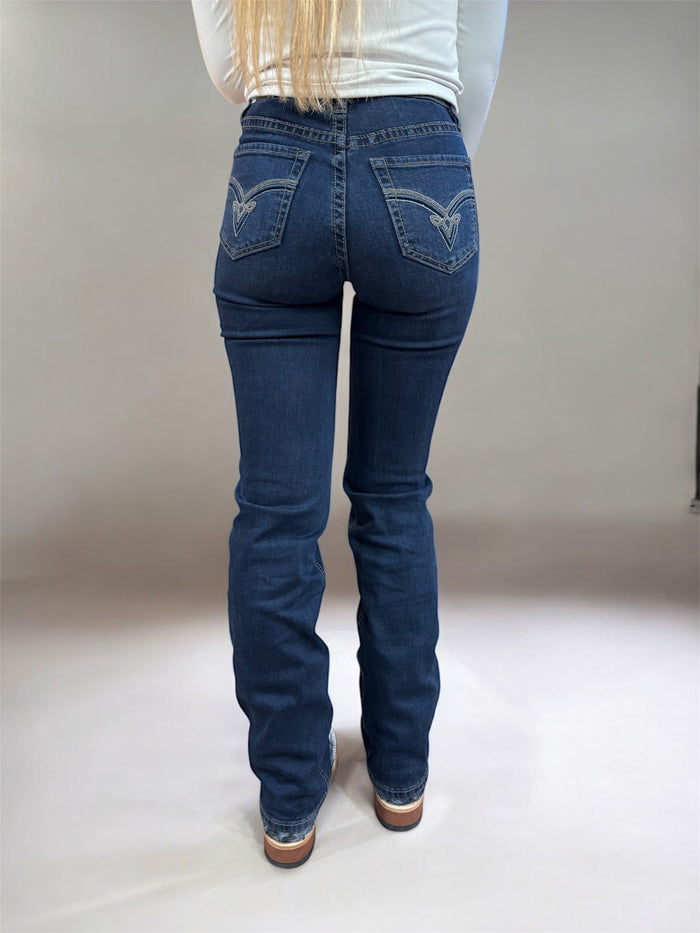Rock & Roll Cowgirl Women's Rope Stitching High-Rise Modest Bootcut Jeans BW1HD05324