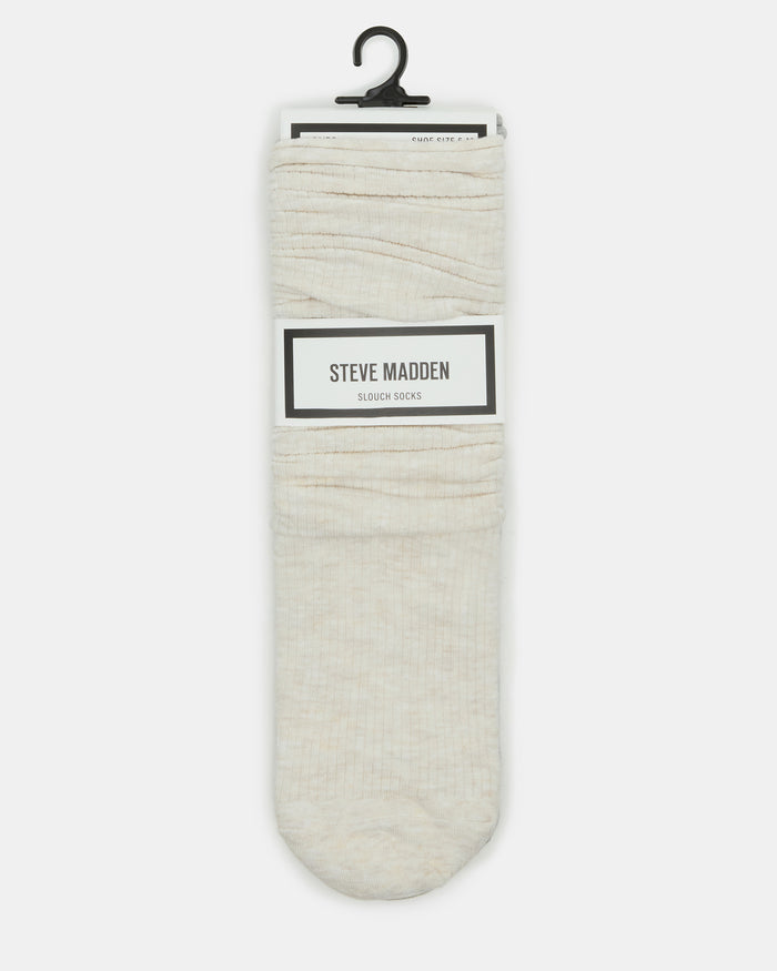 SLOUCHY RIB SOCKS OATMEAL HEATHER