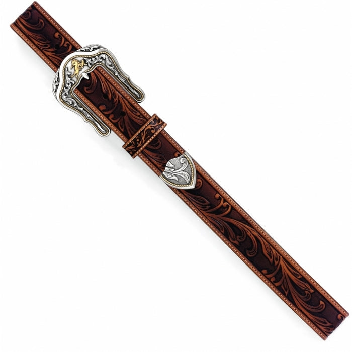 Tony Lama Men's Westerly Ride Tan Tooled Leather Belt C41514-Painted Cowgirl Western Store
