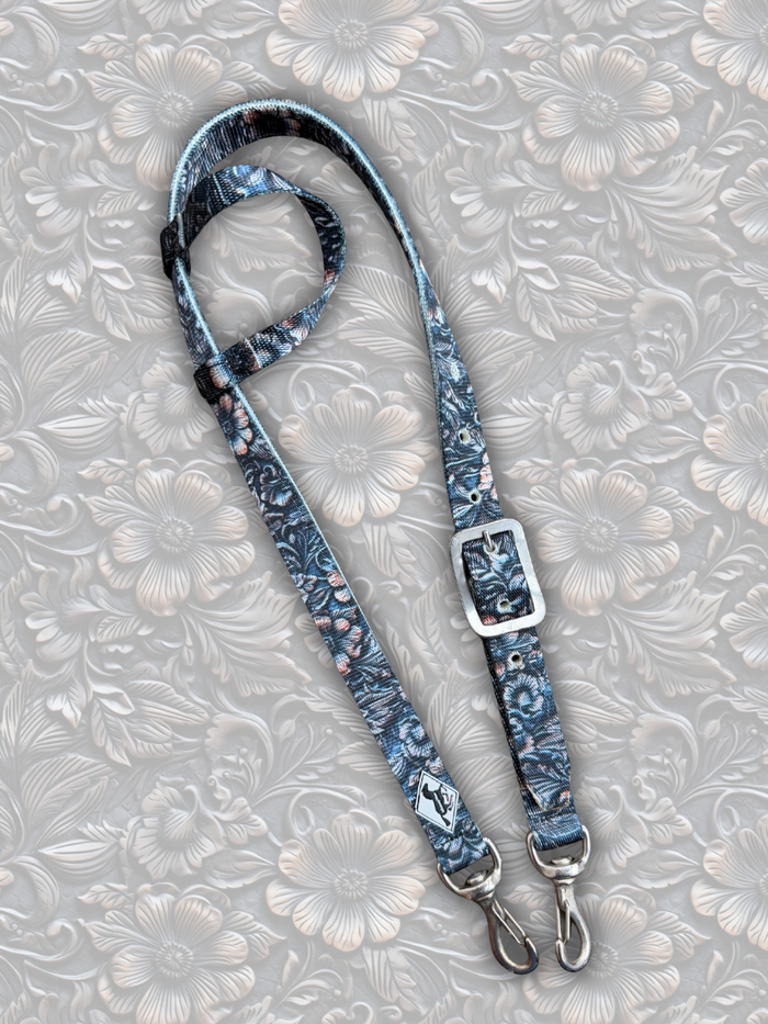 Tooled Leather One Ear Nylon Headstall