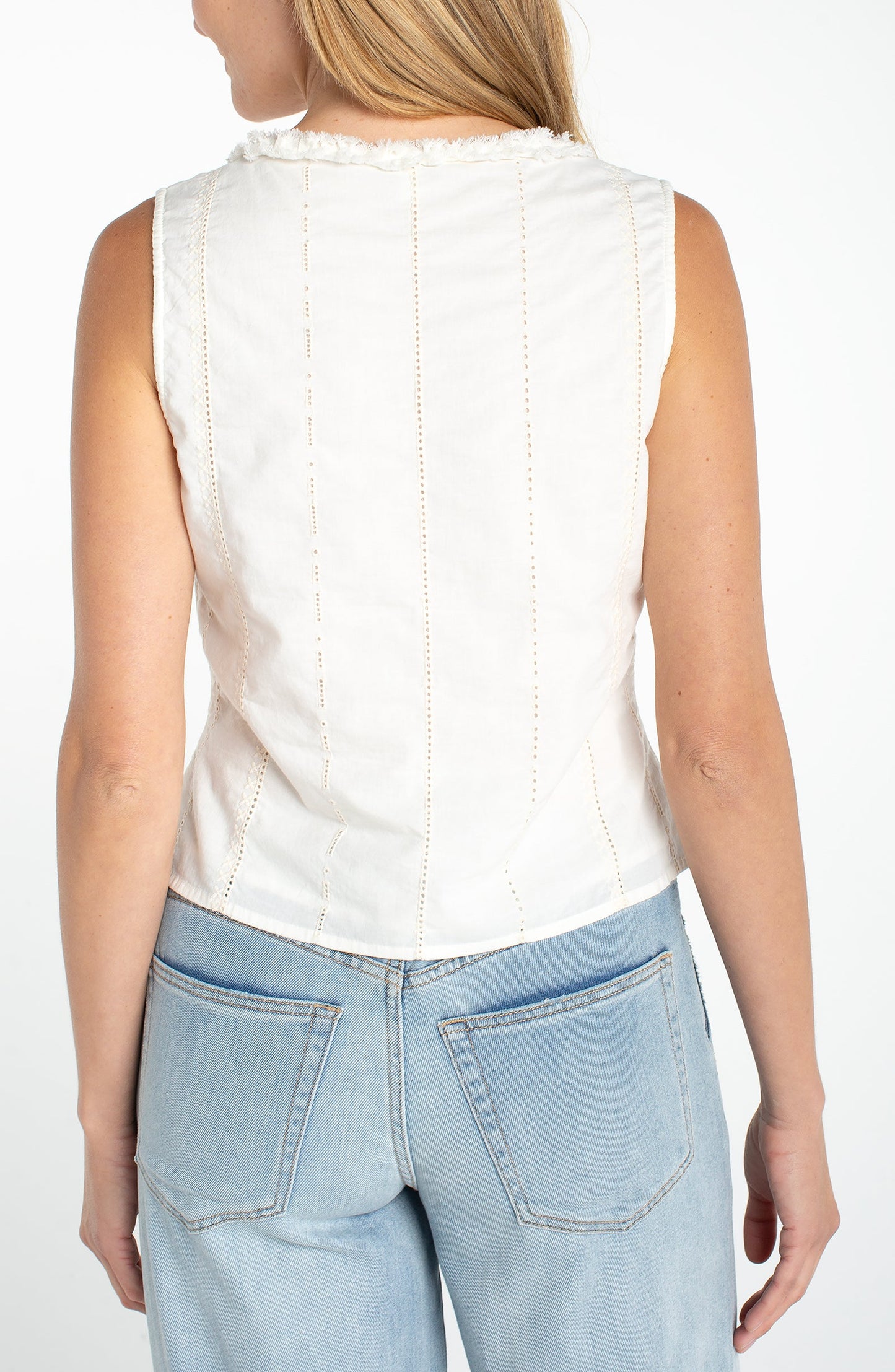 Liverpool Sleeveless Pin-tuck Blouse