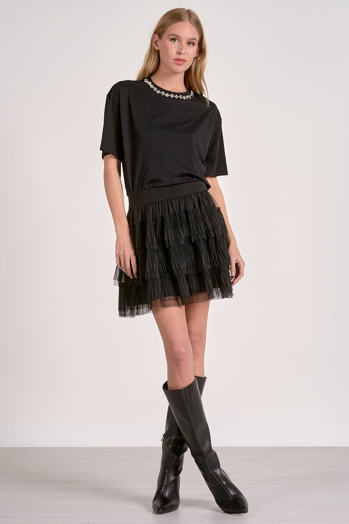 Elan Embellish Collar Tee