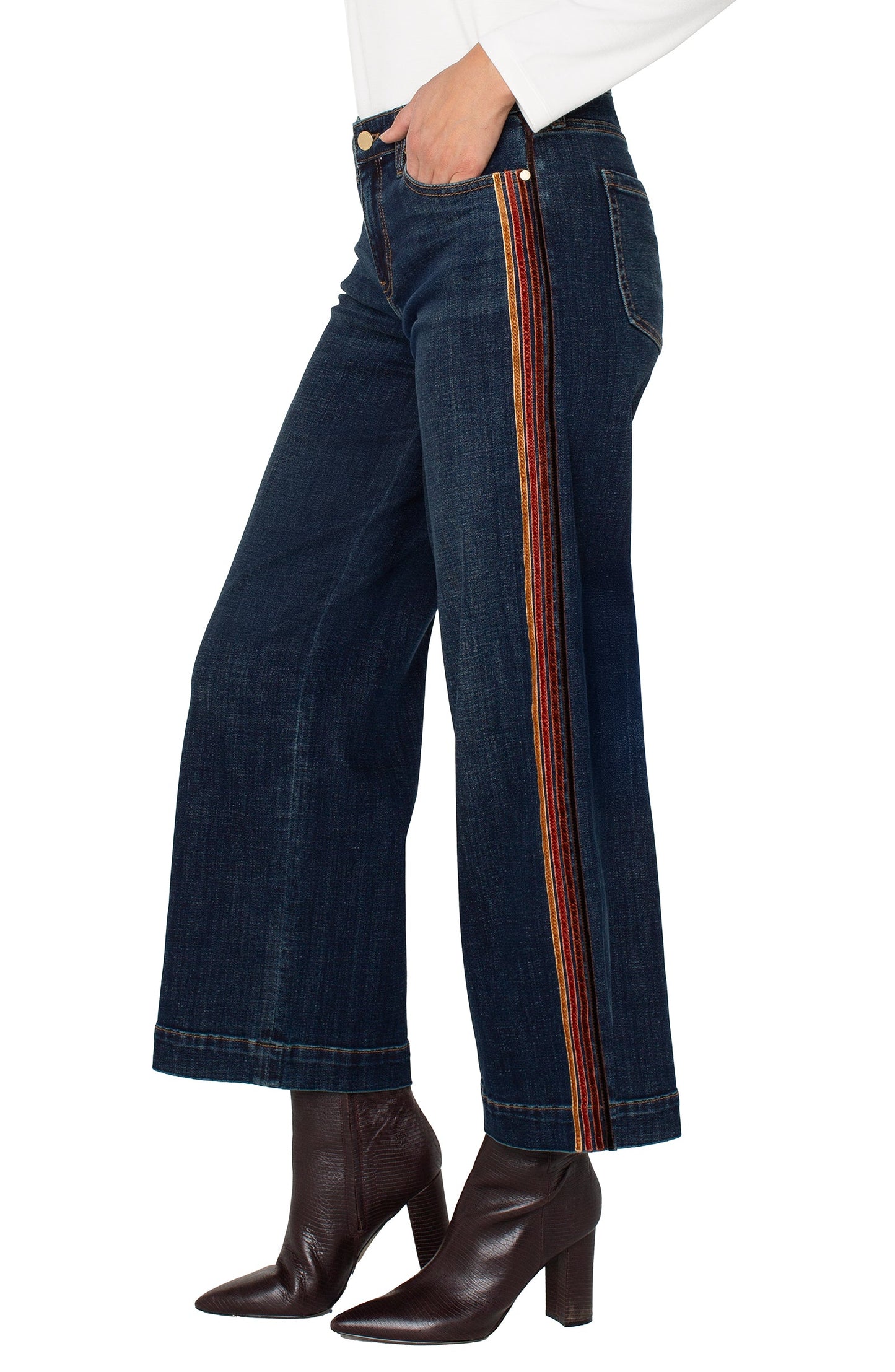Liverpool Stripe Wide Leg Jean