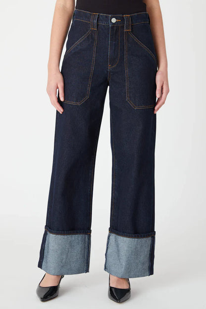 Blank Deep Wide Cuffed Utility Wide Leg Jean