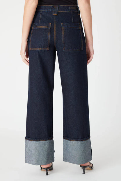 Blank Deep Wide Cuffed Utility Wide Leg Jean