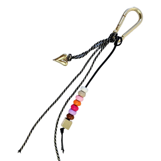 Heart & Bead Bag Charm