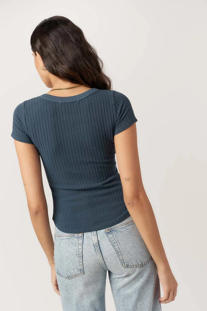 Project Social Julie Scoop Neck Sweater Rib Tee