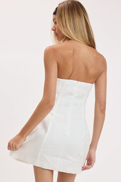 Linen Tube Mini Dress