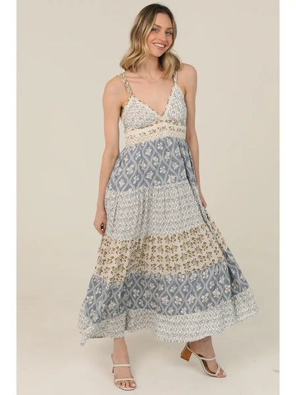 Double Strap V-Neck Maxi Dress