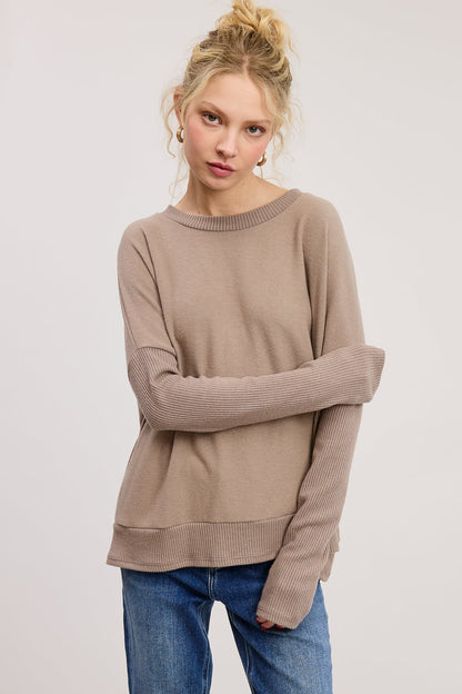Brushed Round Neck Pullover
