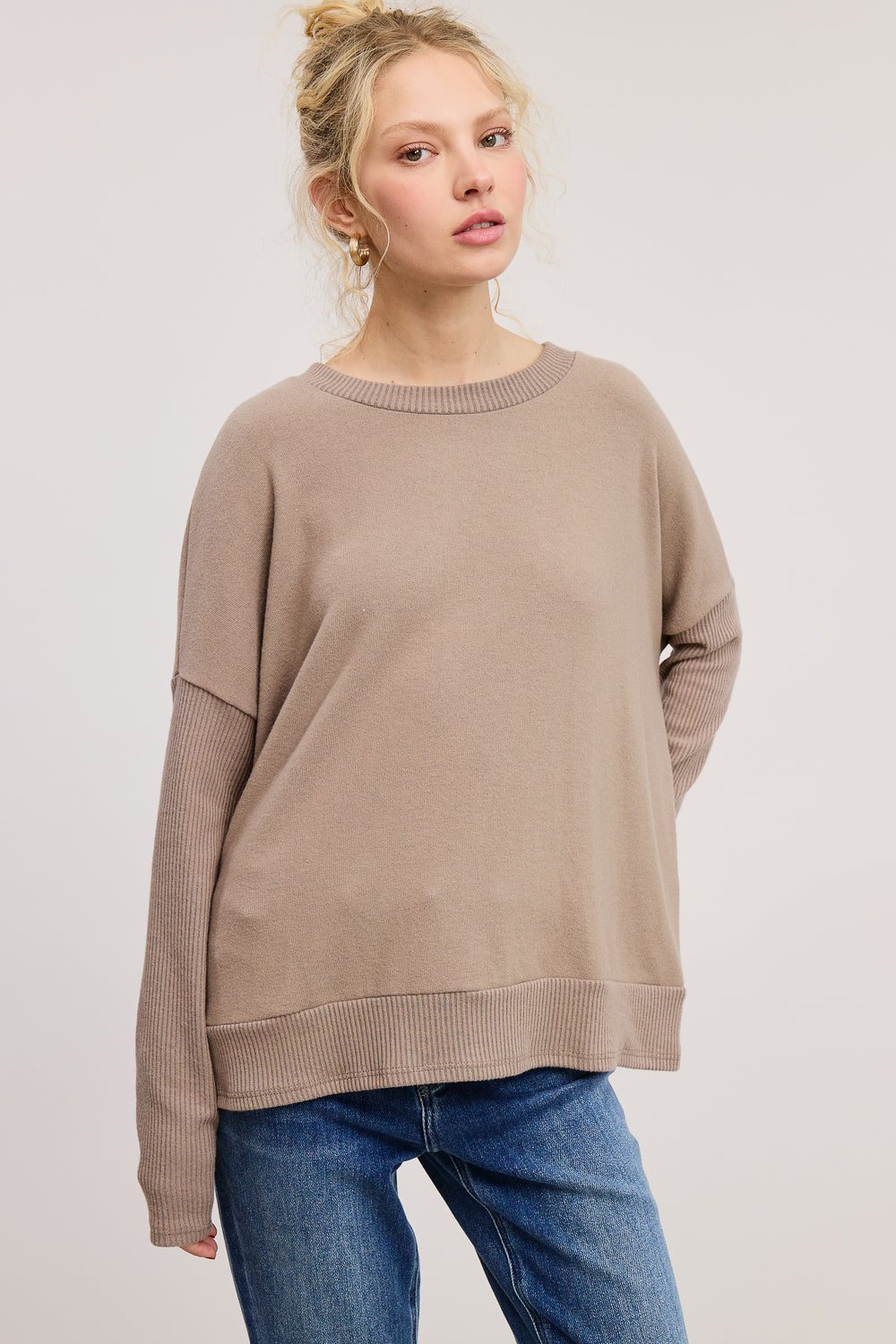 Brushed Round Neck Pullover