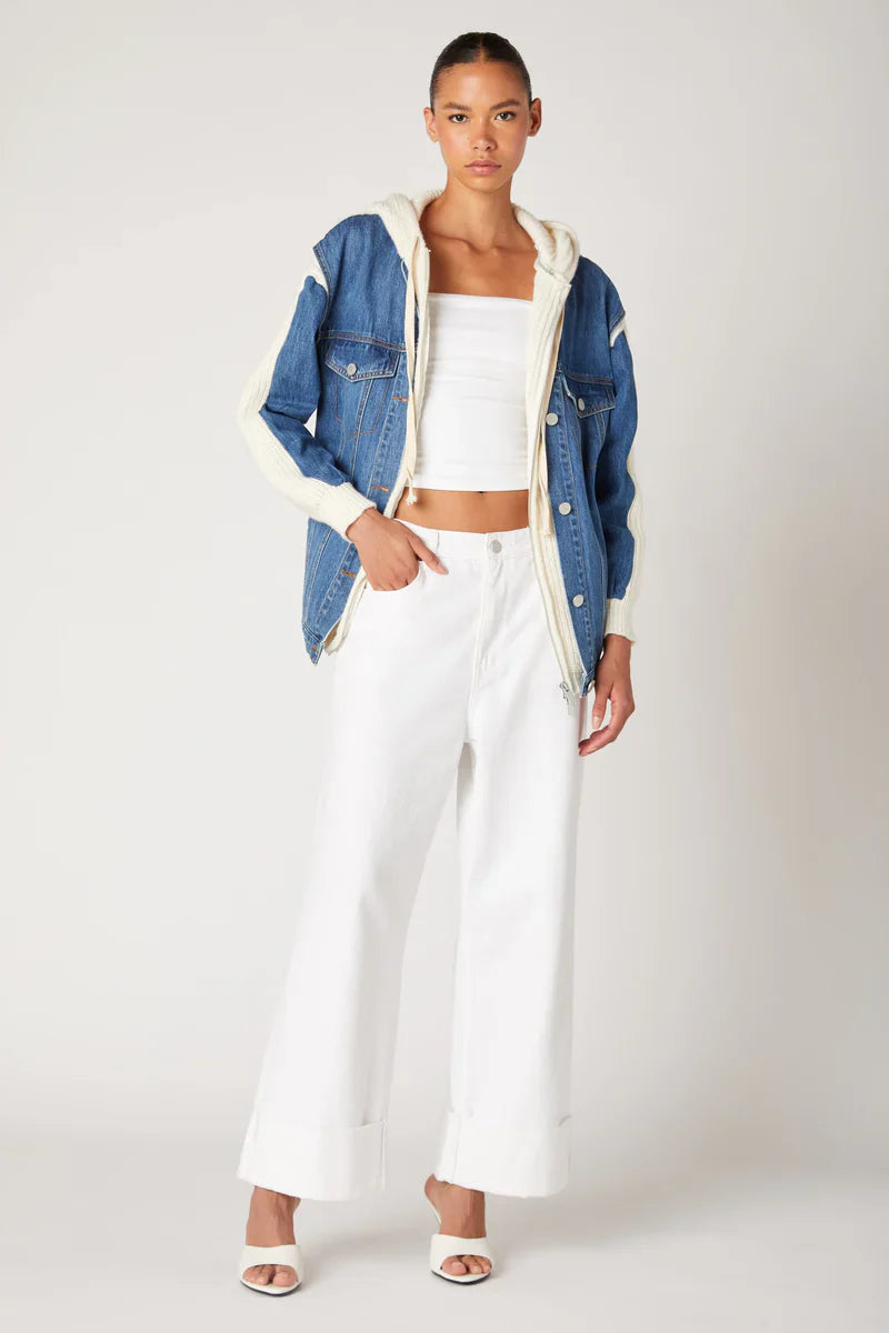 BLANK NYC Denim with Sweater Detail Jacket