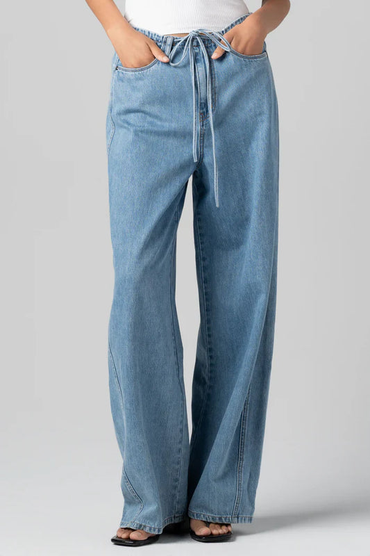 Blank NYC Passing Time Wide Leg Tie Waist Jean