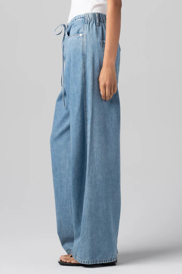 Blank NYC Passing Time Wide Leg Tie Waist Jean