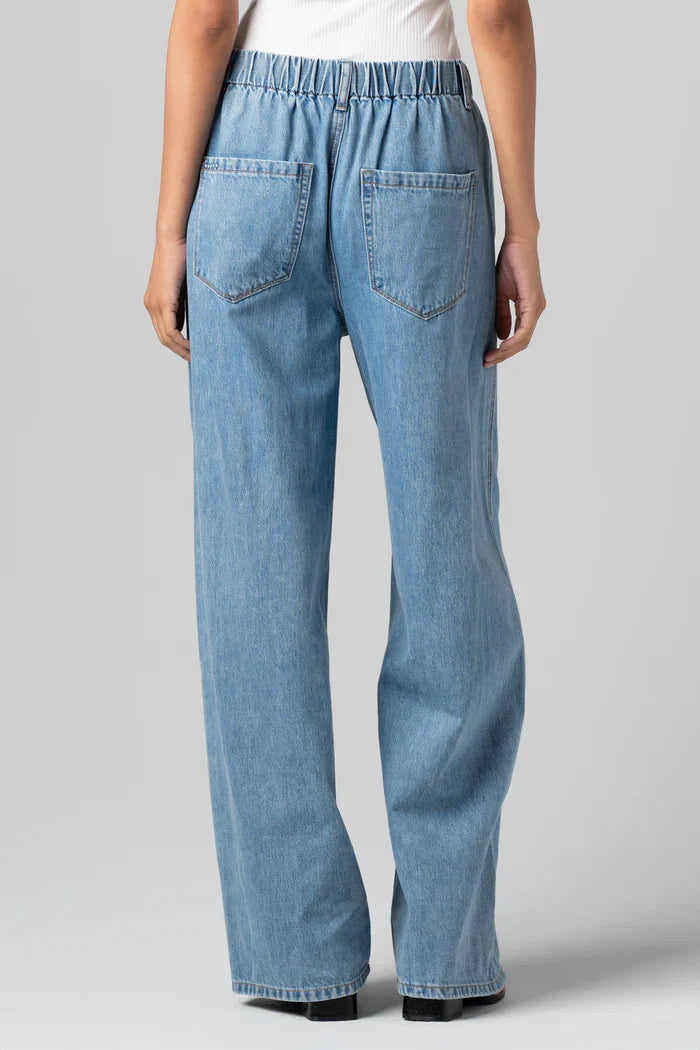 Blank NYC Passing Time Wide Leg Tie Waist Jean