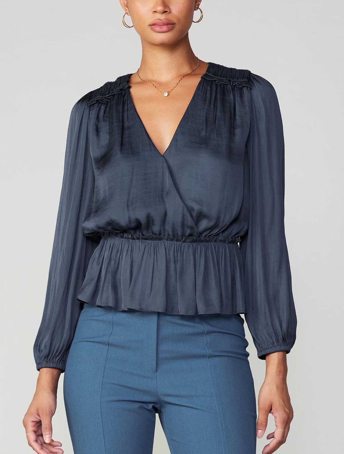 Current Air Peplum Surplus Blouse