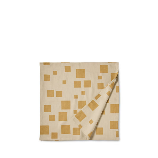 Casa Pattern Square Table Topper in Leather & Celery