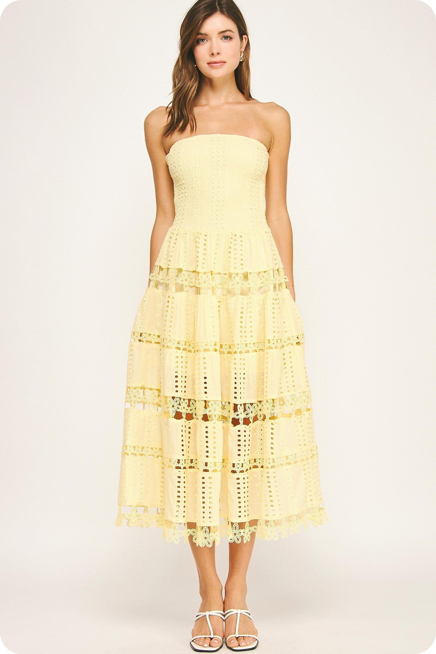 Beautiful Chaos Eyelet Lace Tube Dress