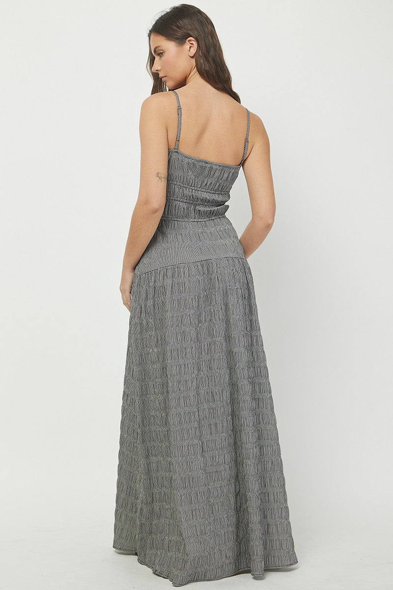 Gingham Smocked Waist Maxi