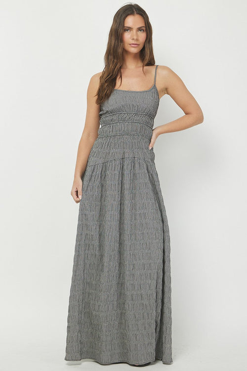 Gingham Smocked Waist Maxi