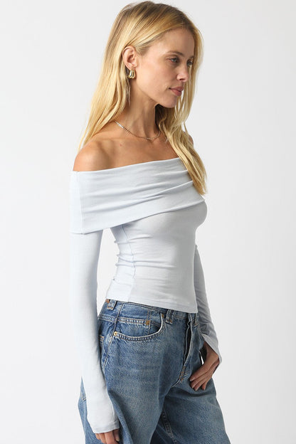 Off Shoulder Knit Long Sleeve