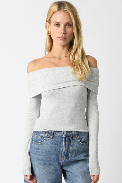 Off Shoulder Knit Long Sleeve
