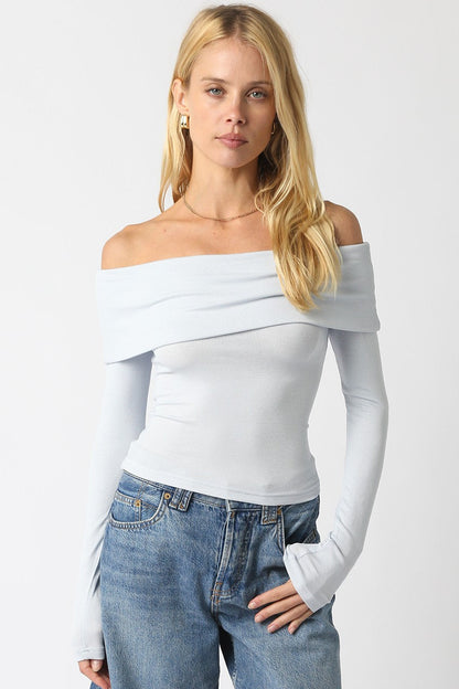 Off Shoulder Knit Long Sleeve