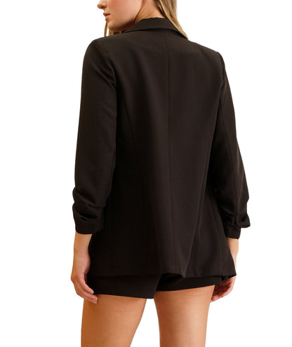 Beautiful Chaos Ruched Sleeve Blazer