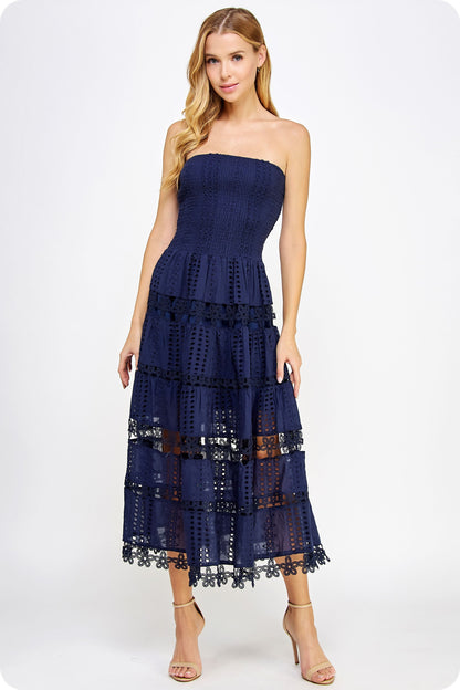 Beautiful Chaos Eyelet Lace Tube Dress