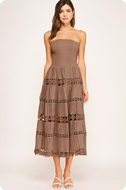 Beautiful Chaos Eyelet Lace Tube Dress