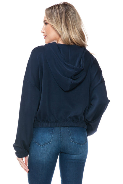 Cropped LS Half Zip Hoodie