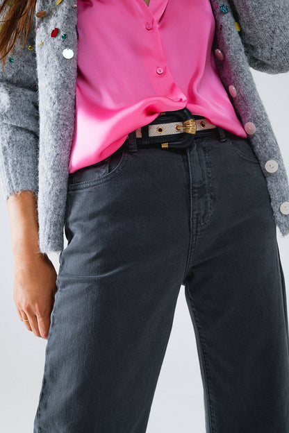 Cropped Wide leg Jeans