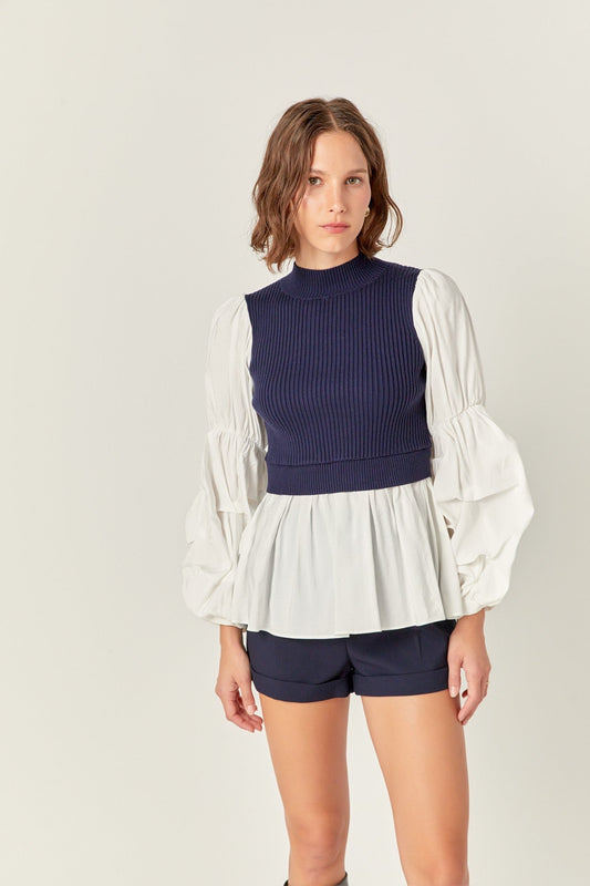 Endless Rose Mixed Media Top