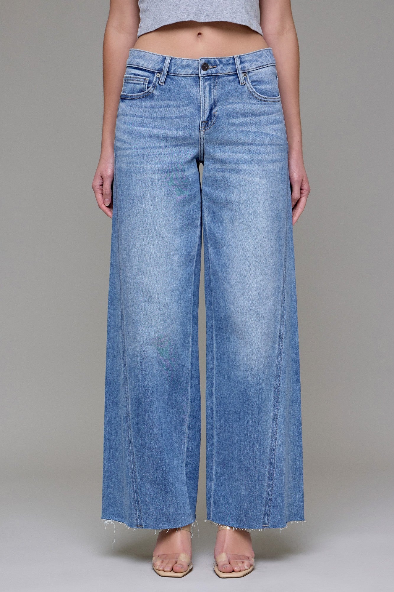 Hidden Mid Rise Wide Leg