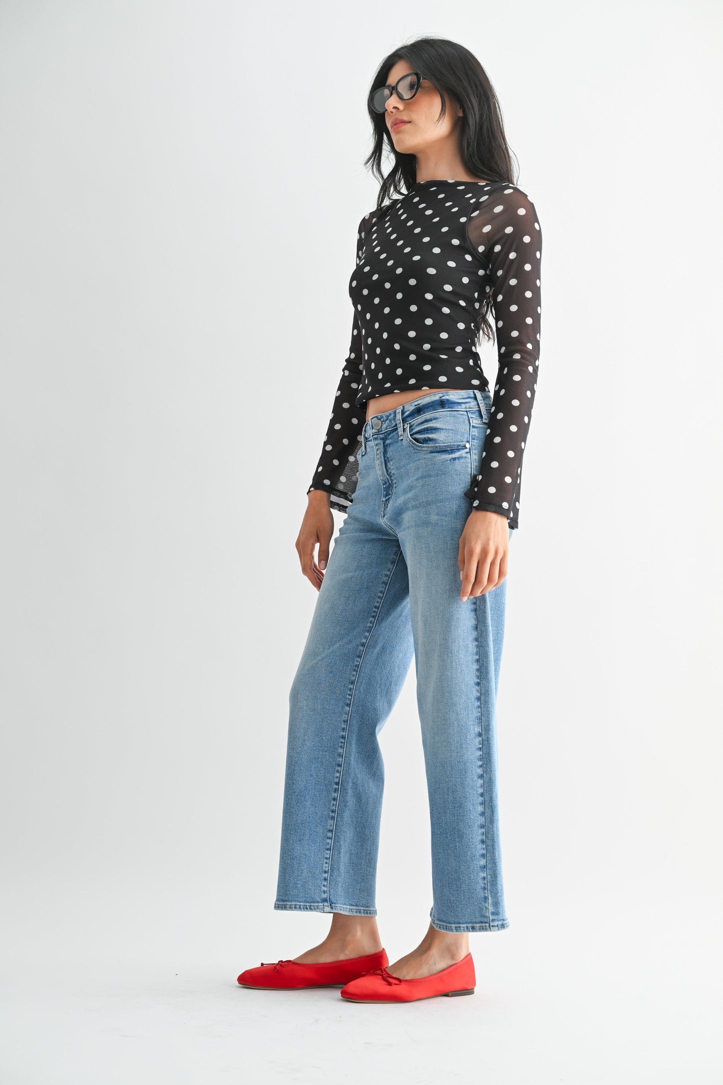 Just Black Petite Slim Wide Leg